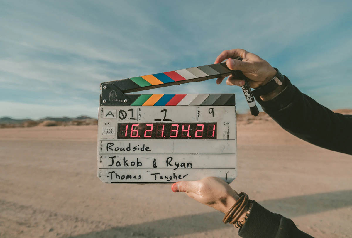Film clapperboard representing entertainment media, for the RVCJ Media case study